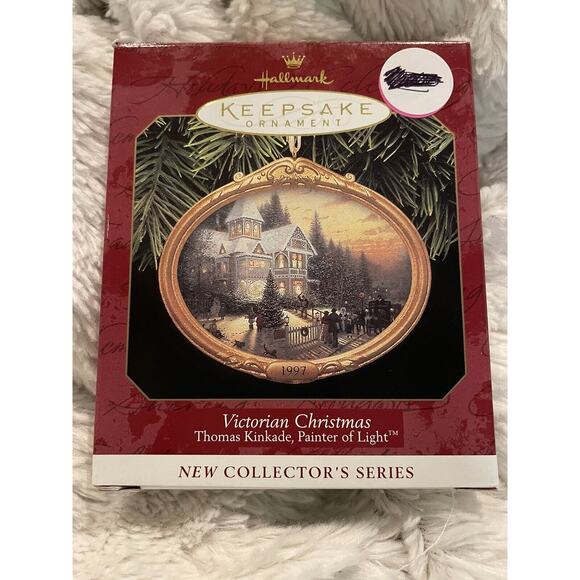 Hallmark Ornament 1997 Victorian Christmas Thomas Kinkade #1 in series - Picture 1 of 4